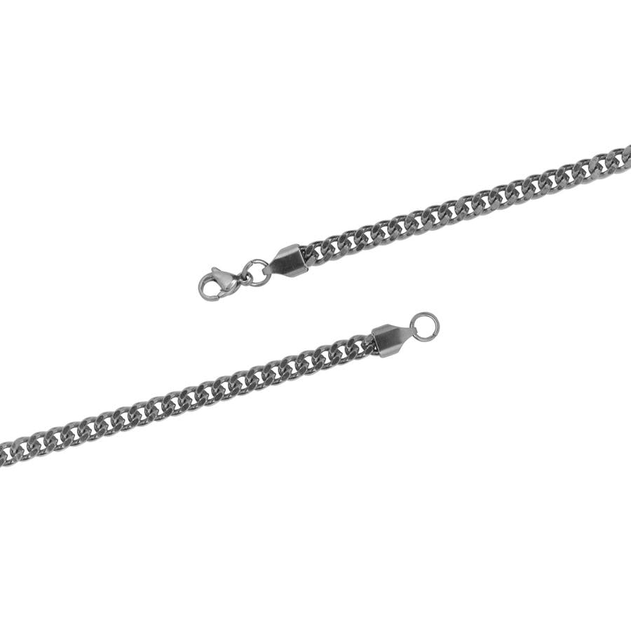 MICRO CUBAN CHAIN - 3MM 18K WHITE GOLD PLATED