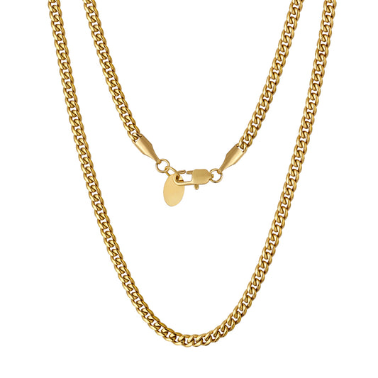 MICRO CUBAN CHAIN - 3MM 18K GOLD PLATED