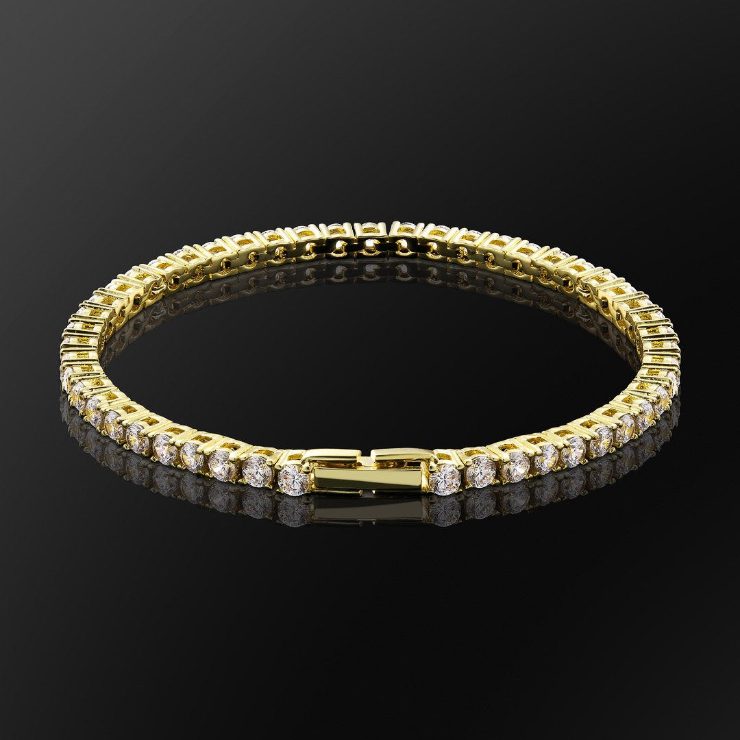 3MM TENNIS BRACELET - GOLD
