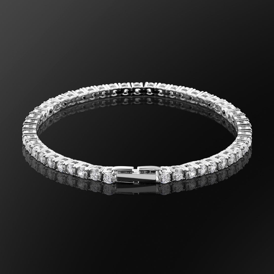3MM TENNIS BRACELET - WHITE GOLD