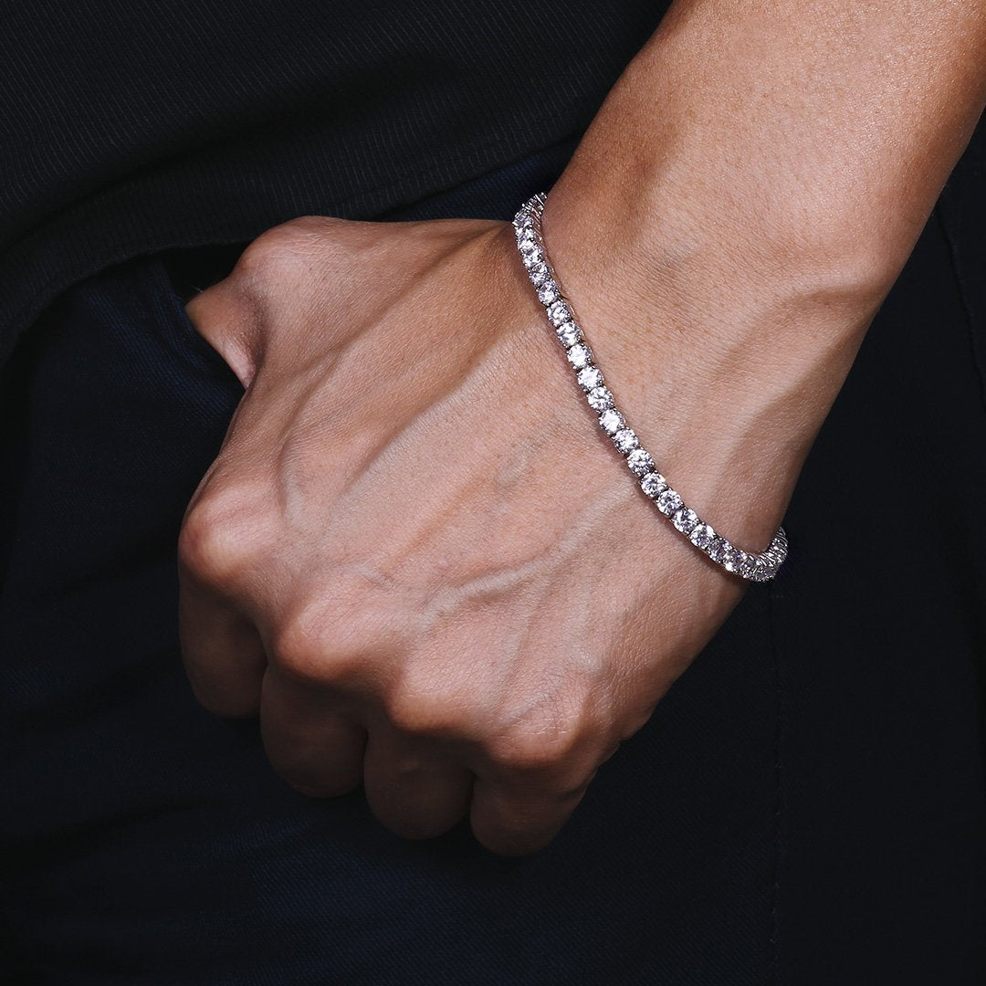 3MM TENNIS BRACELET - WHITE GOLD