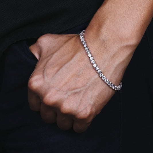 3MM TENNIS BRACELET - WHITE GOLD