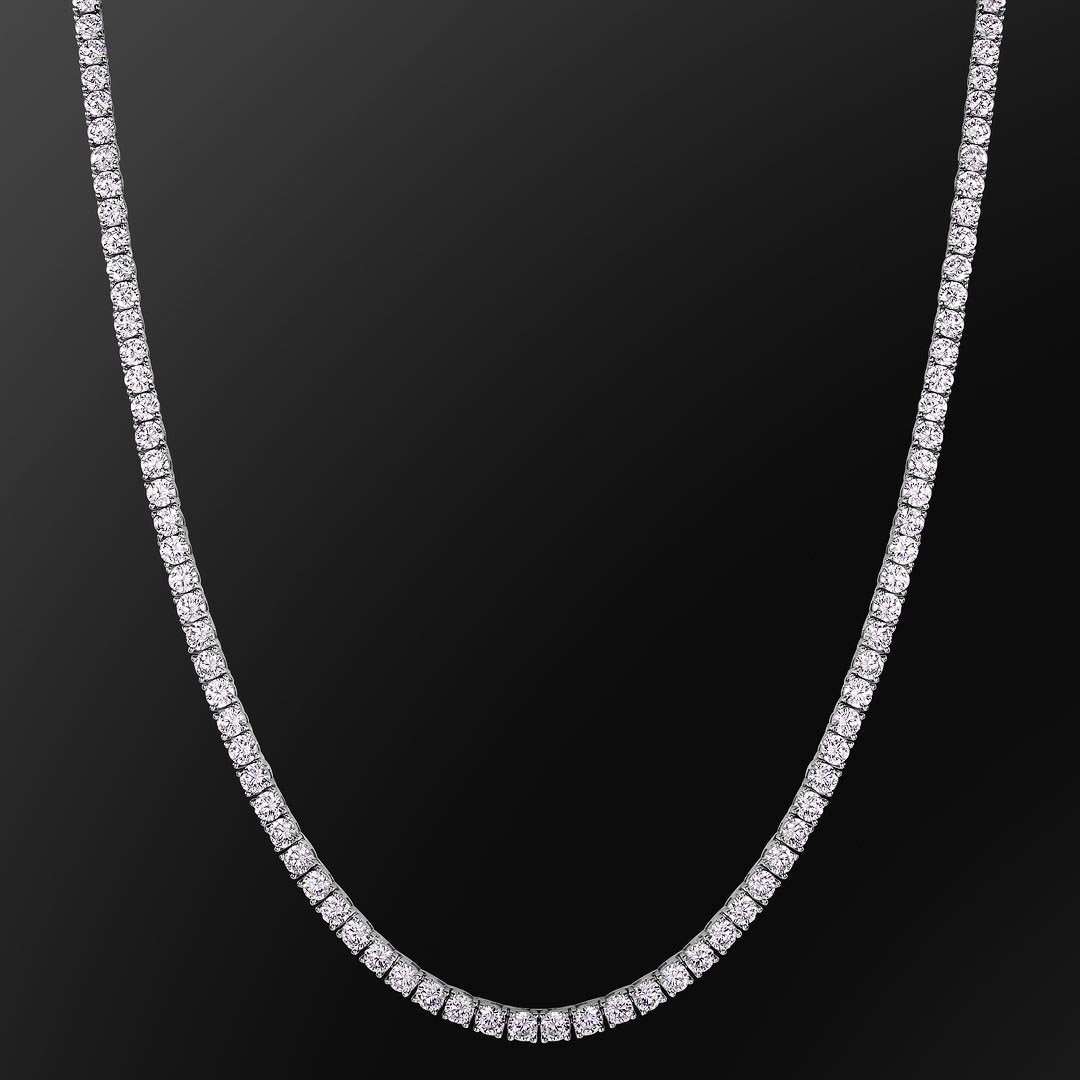 4MM TENNIS CHAIN - WHITE GOLD PLATED