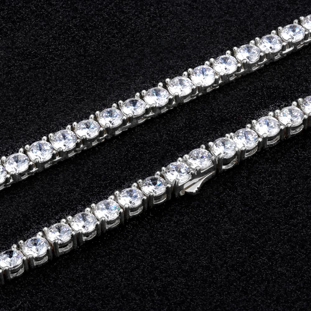5MM TENNIS CHAIN - WHITE GOLD PLATED