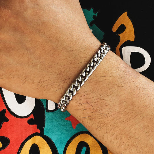 8MM MIAMI CUBAN BRACELET - WHITE GOLD