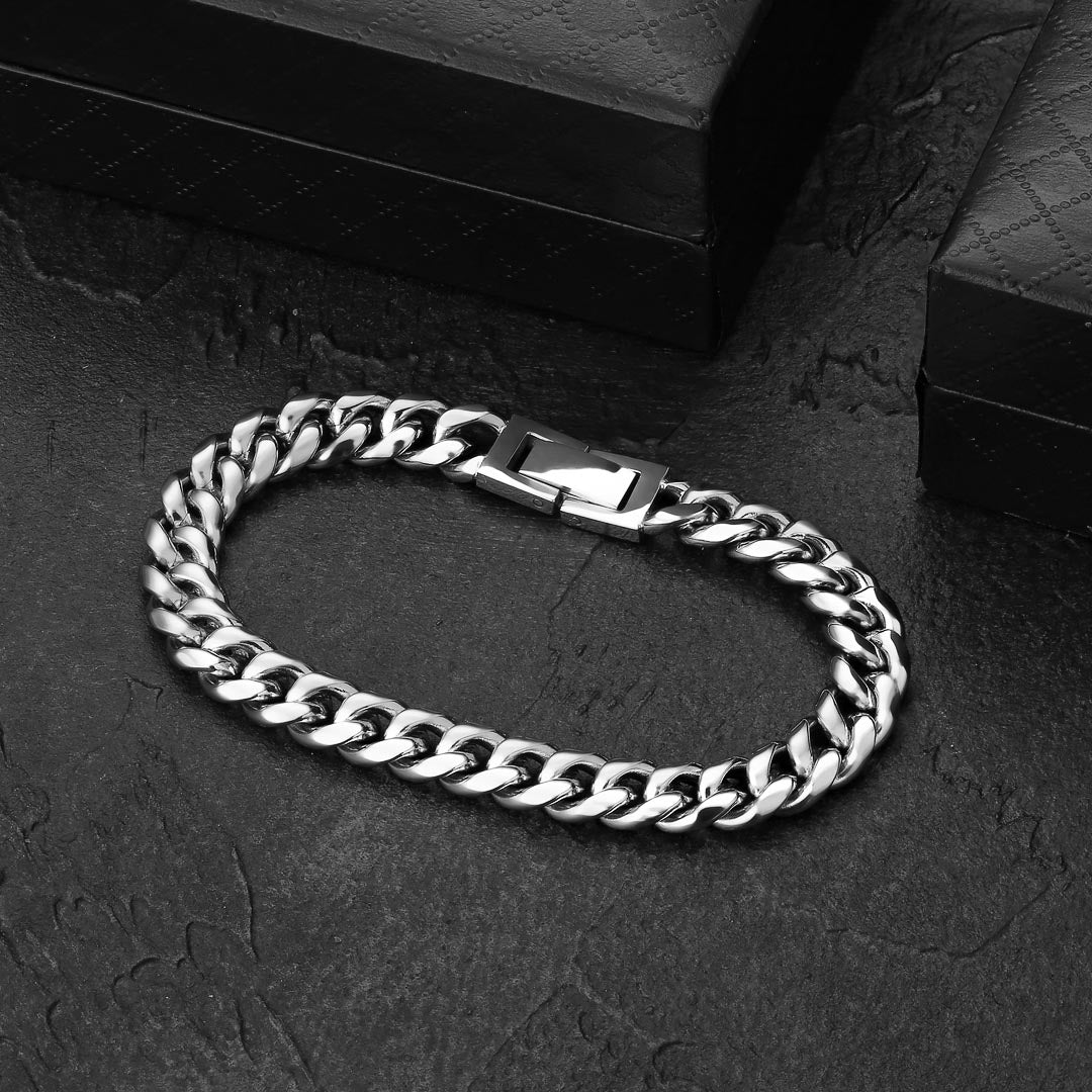 8MM MIAMI CUBAN BRACELET - WHITE GOLD