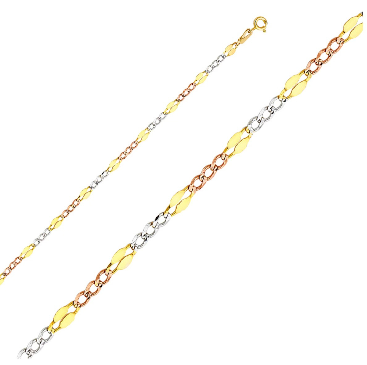 Stamped fígaro 3+1 3color Gold