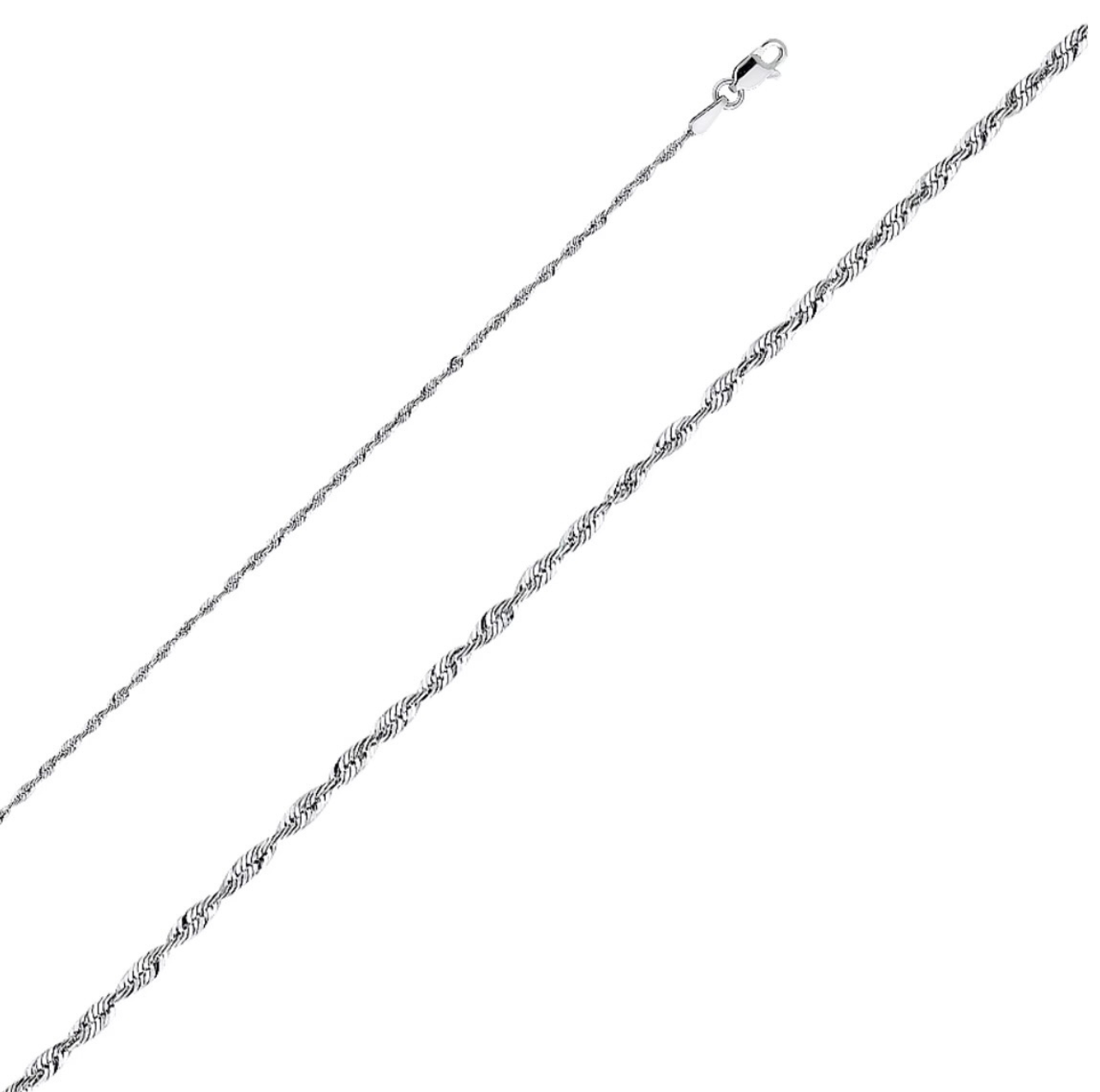 Solid rope white gold