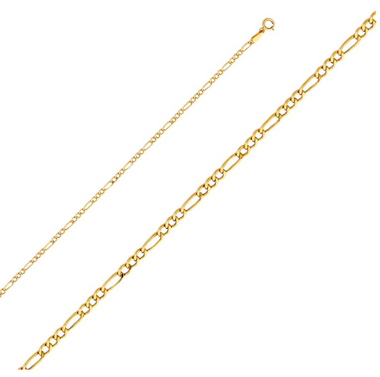 Hollow fígaro 3+1 yellow gold